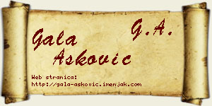 Gala Ašković vizit kartica